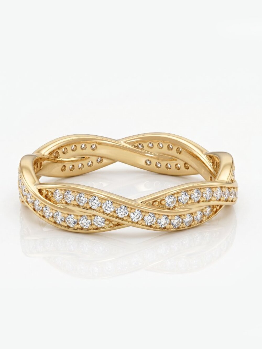 Gold Croissant Twisted Rope Band ring, Charmed Aroma